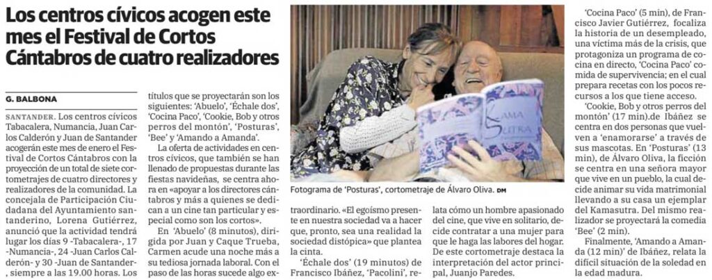 Festival de cortos cántabros en centros cívicos de Santander.